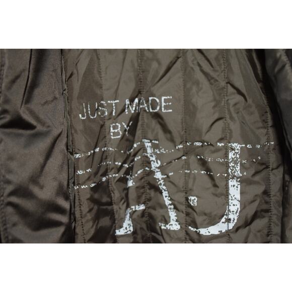 Armani Jeans AJ Olive Green Quilted Long Coat Jacket Men’s Size Large - Picture 4 of 5